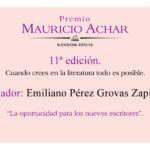 Emiliano Pérez Grovas Zapiain gana la onceava edición del Premio “Mauricio Achar”